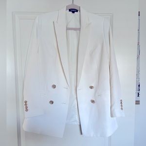 Express Oversized White Double Breasted Blazer
